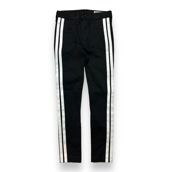 Rag and Bone Moto High Rise Double White Stripe Jeans‎ Women's 26" - Picture 1 of 6